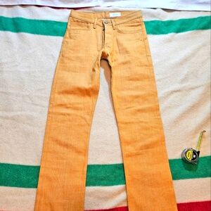 Men's Gustin Mustard Yellow Denim Jeans - Straight Cut - Size 32 - Made in USA